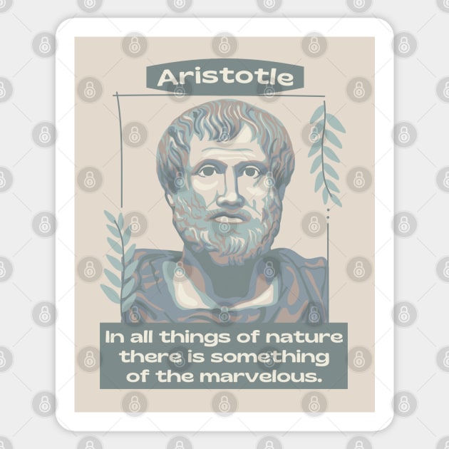 Aristotle Portrait and Quote Sticker by Slightly Unhinged